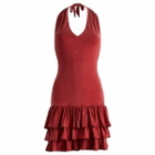 Peachy Den Women's Kylie Halter Mini Dress in Red Sandstone