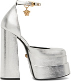 Versace Silver Medusa Aevitas Platform Heels