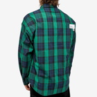 Men's AAPE Now Checked Shirt in Navy (Green)