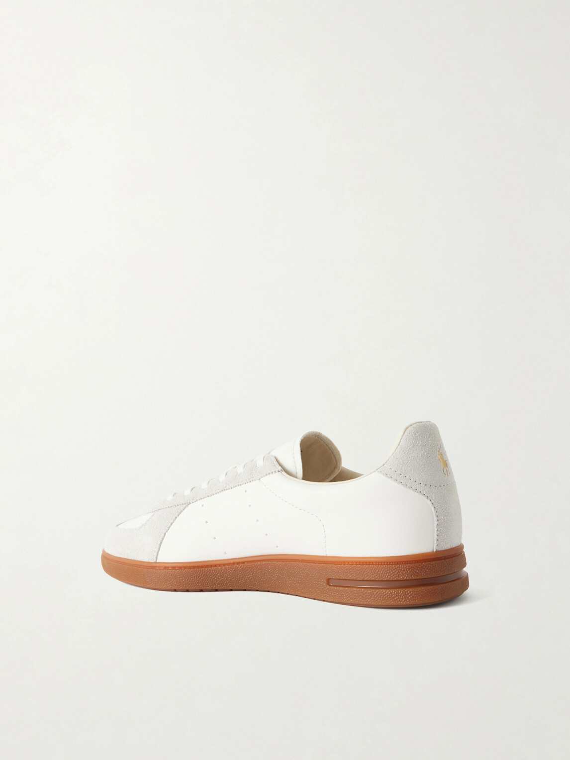 Polo Ralph Lauren - Bedford Suede-Trimmed Leather Sneakers - White