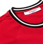 Givenchy - Slim-Fit Logo-Embroidered Striped Cotton-Jersey T-Shirt - Red