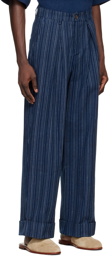 King & Tuckfield Indigo Cotton Trousers