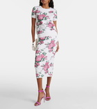 Carolina Herrera Floral silk-blend pencil skirt