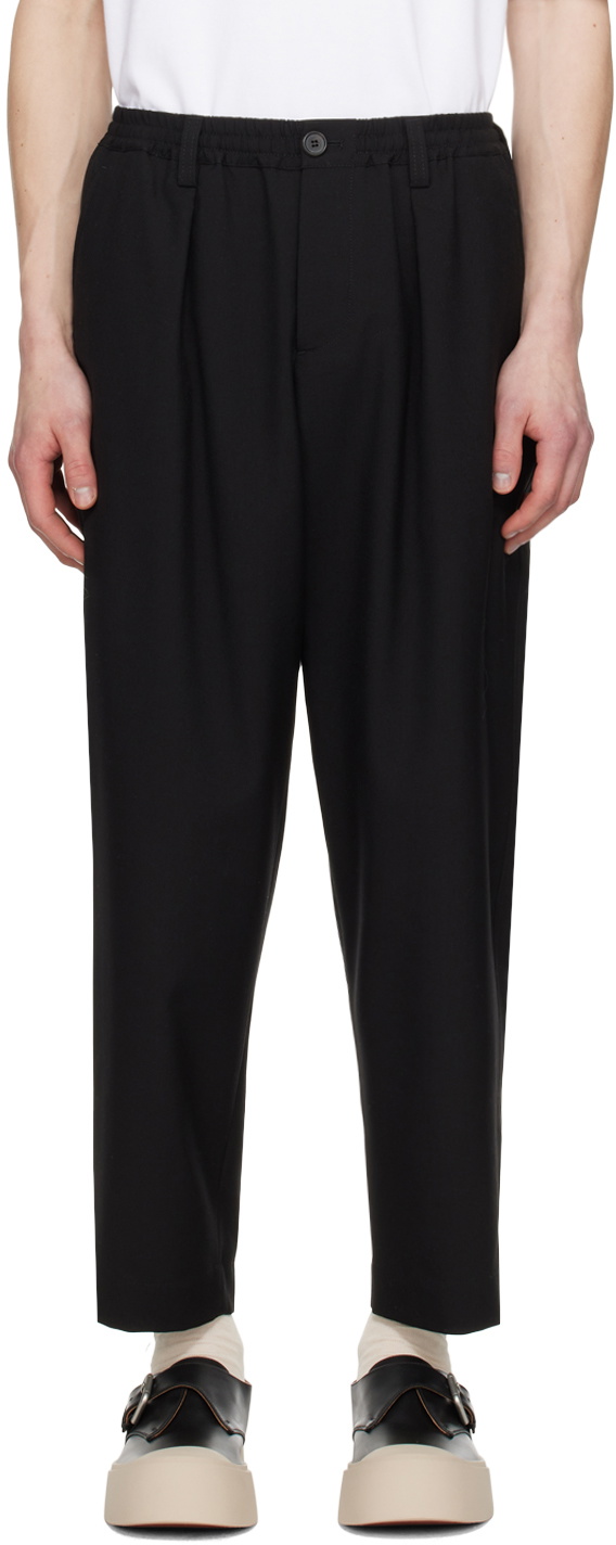 MARNI Straight-Leg Striped Mohair-Blend Drawstring Trousers for