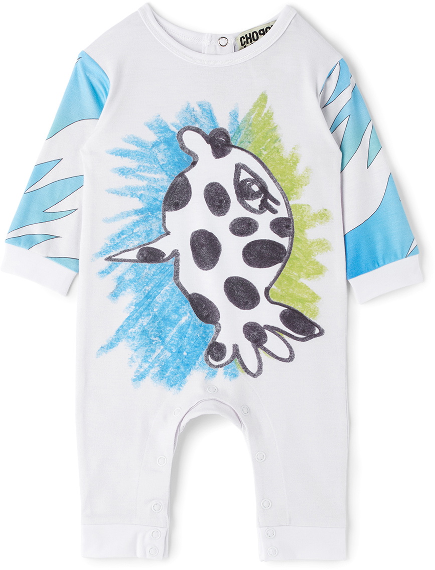 Chopova Lowena Baby White Fish Jumpsuit Chopova Lowena