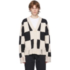 Rhude Black and White Check Hand-Knit Sweater