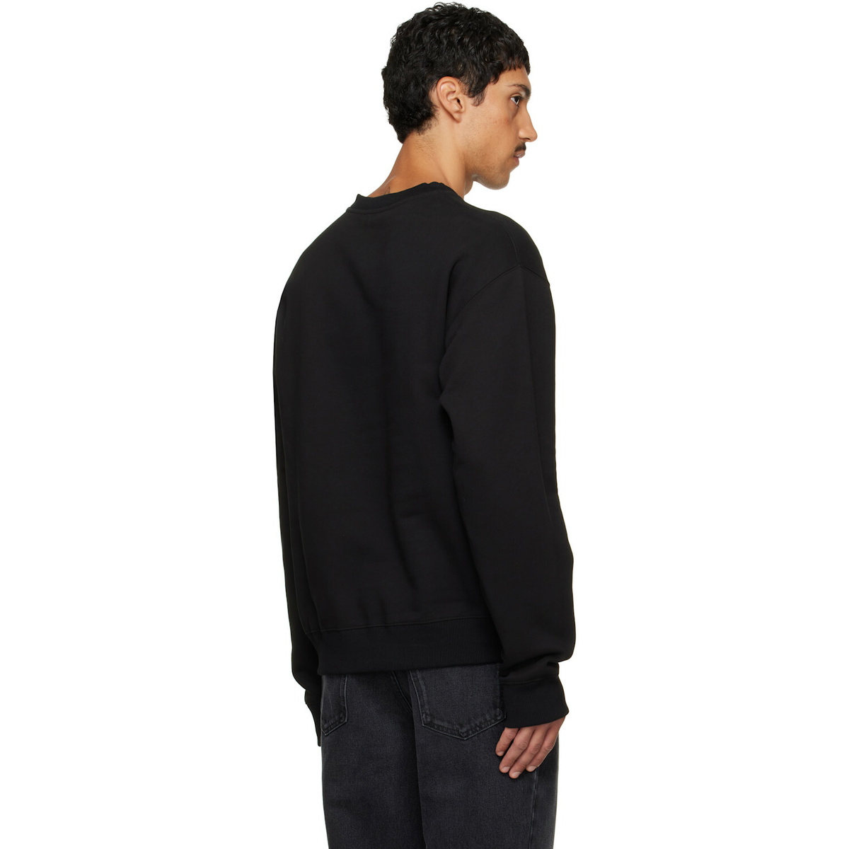 Jil Sander Black Cotton Terry Crew-Neck Sweatshirt