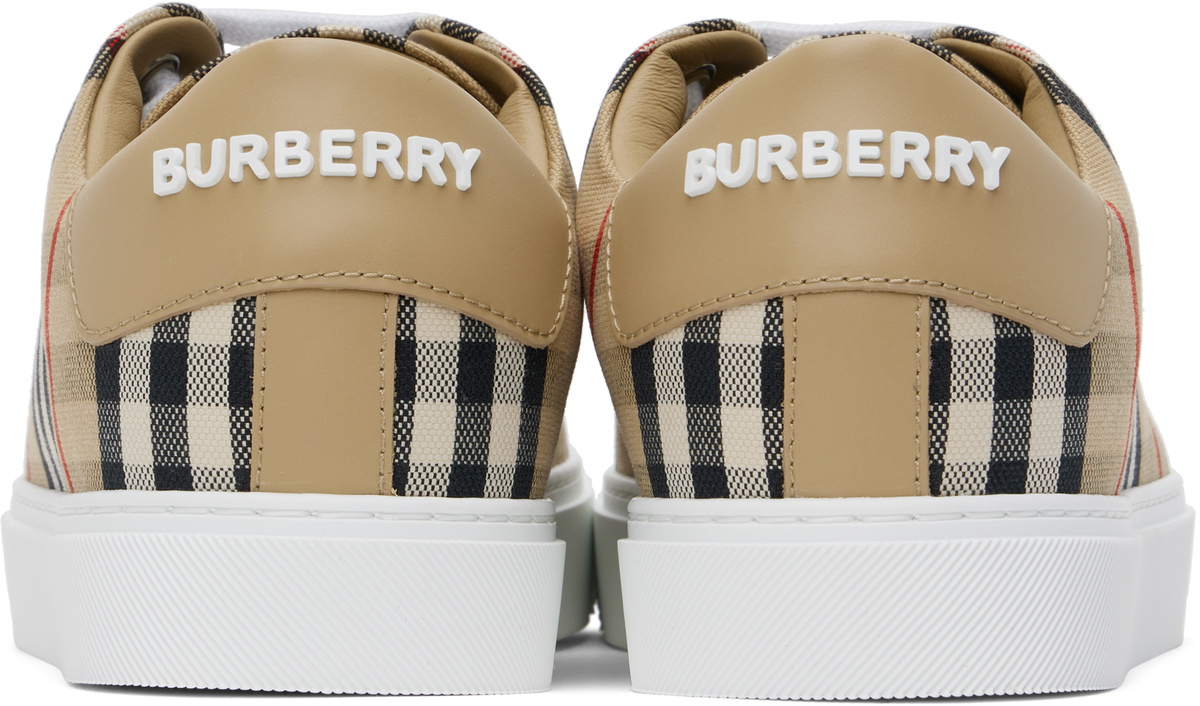 Burberry Beige Check & Leather Sneakers