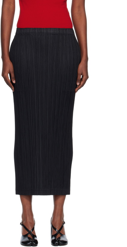 Photo: PLEATS PLEASE ISSEY MIYAKE Black Thicker 1 Maxi Skirt