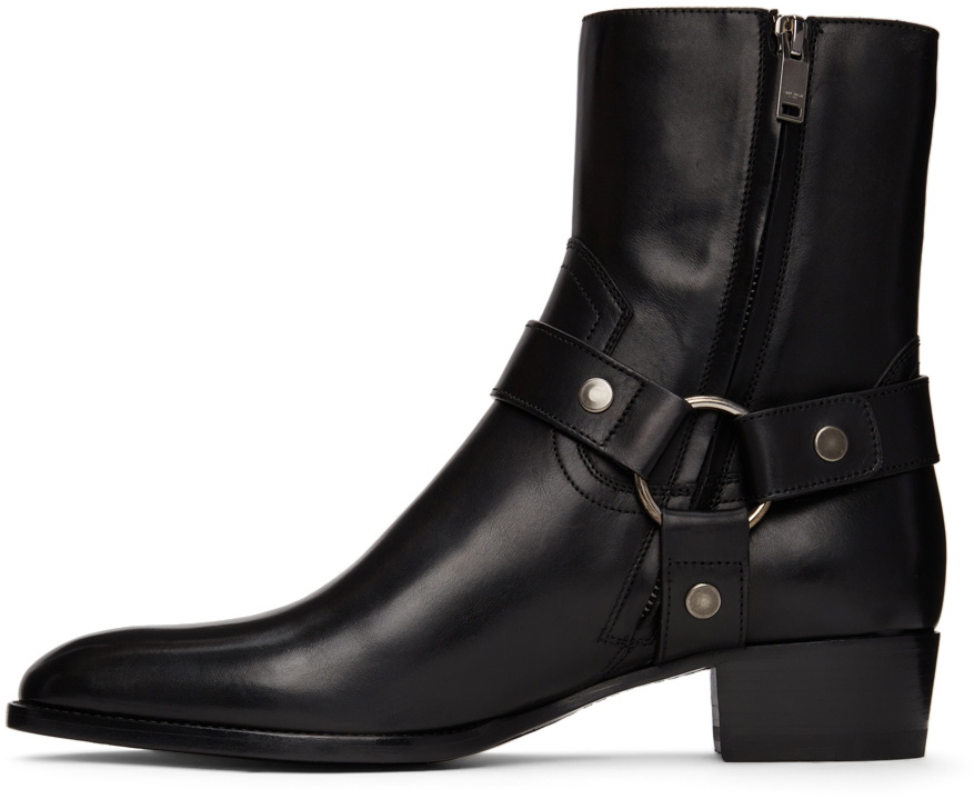 Saint Laurent Black Wyatt Harness Boots Saint Laurent