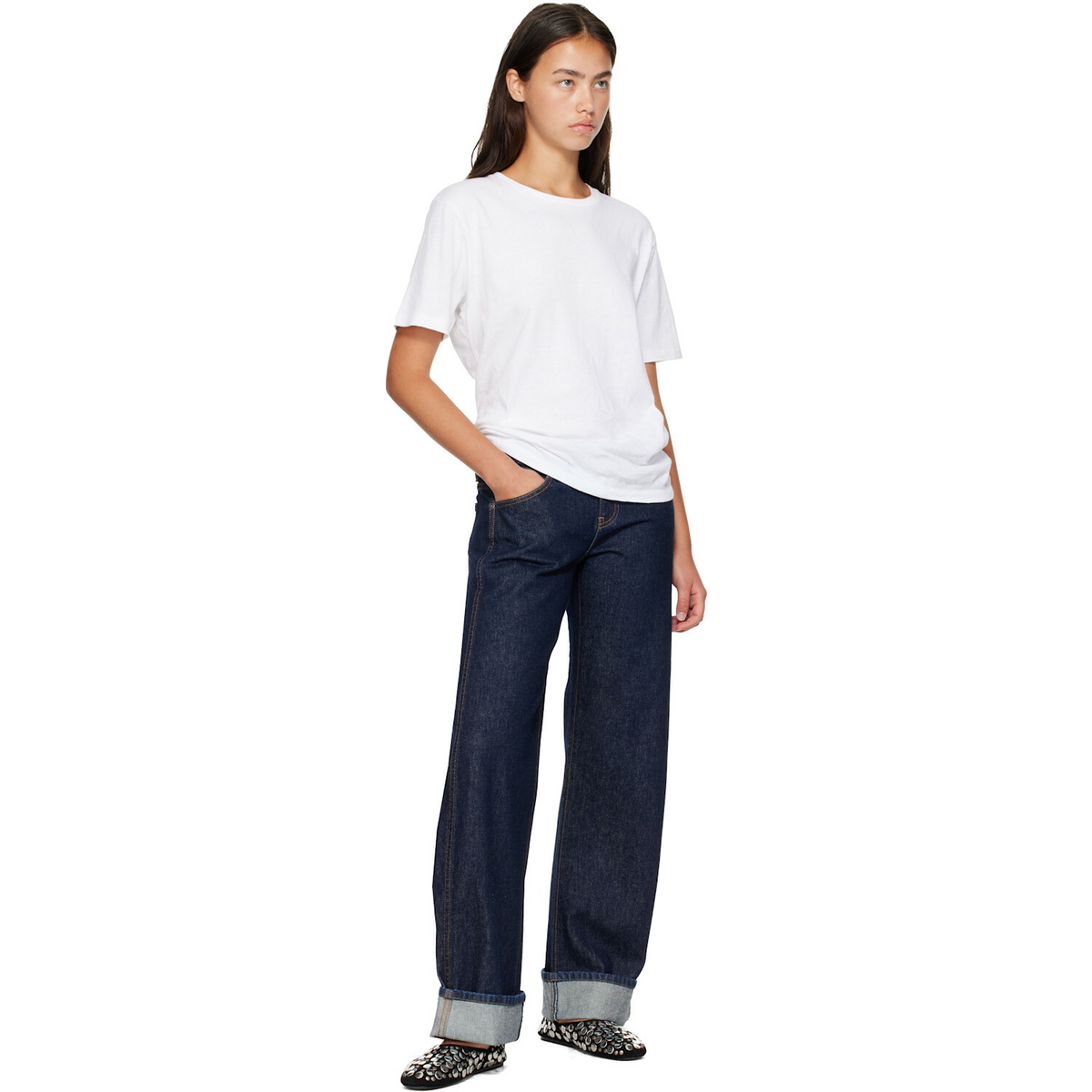 KHAITE Indigo Karo Jeans