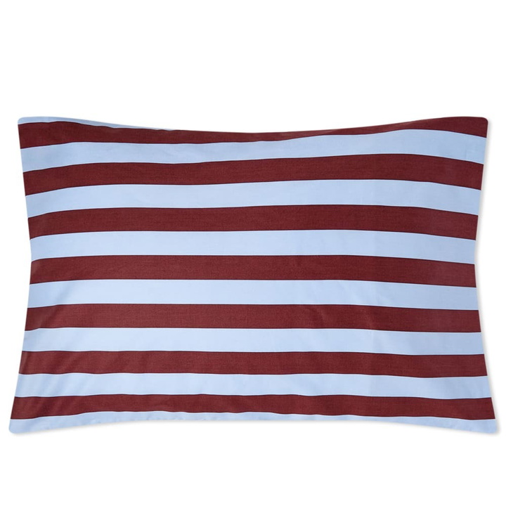 Photo: HAY Été Pillow Case in Bordeaux And Sky Blue