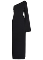 Solace London Alina One-shoulder Crepe Maxi Dress Black