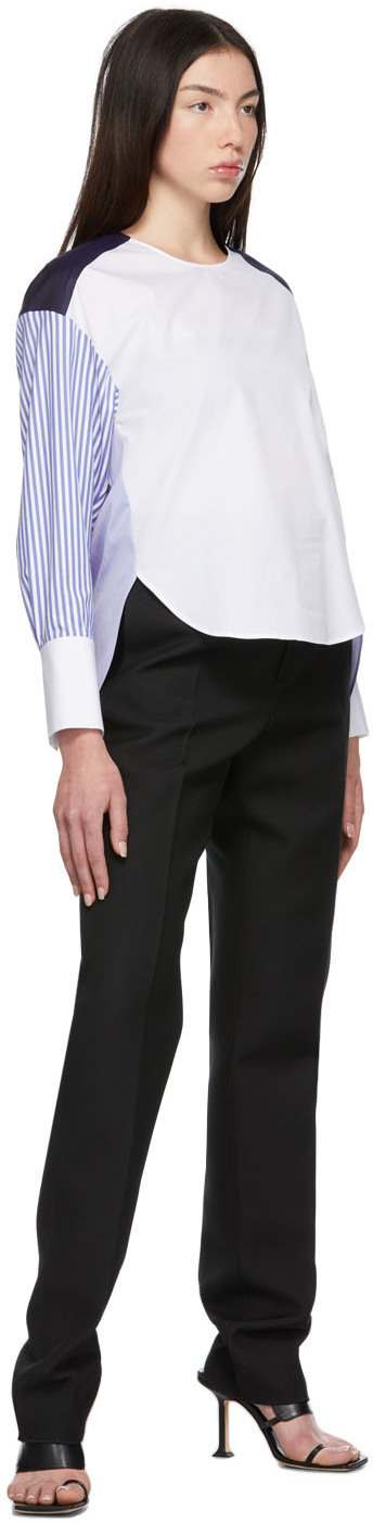 Partow Blue & White Ellis Top