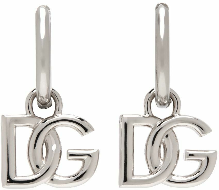 Photo: Dolce & Gabbana Silver Logo Earrings