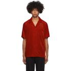 Dries Van Noten Red Camp Short Sleeve Shirt