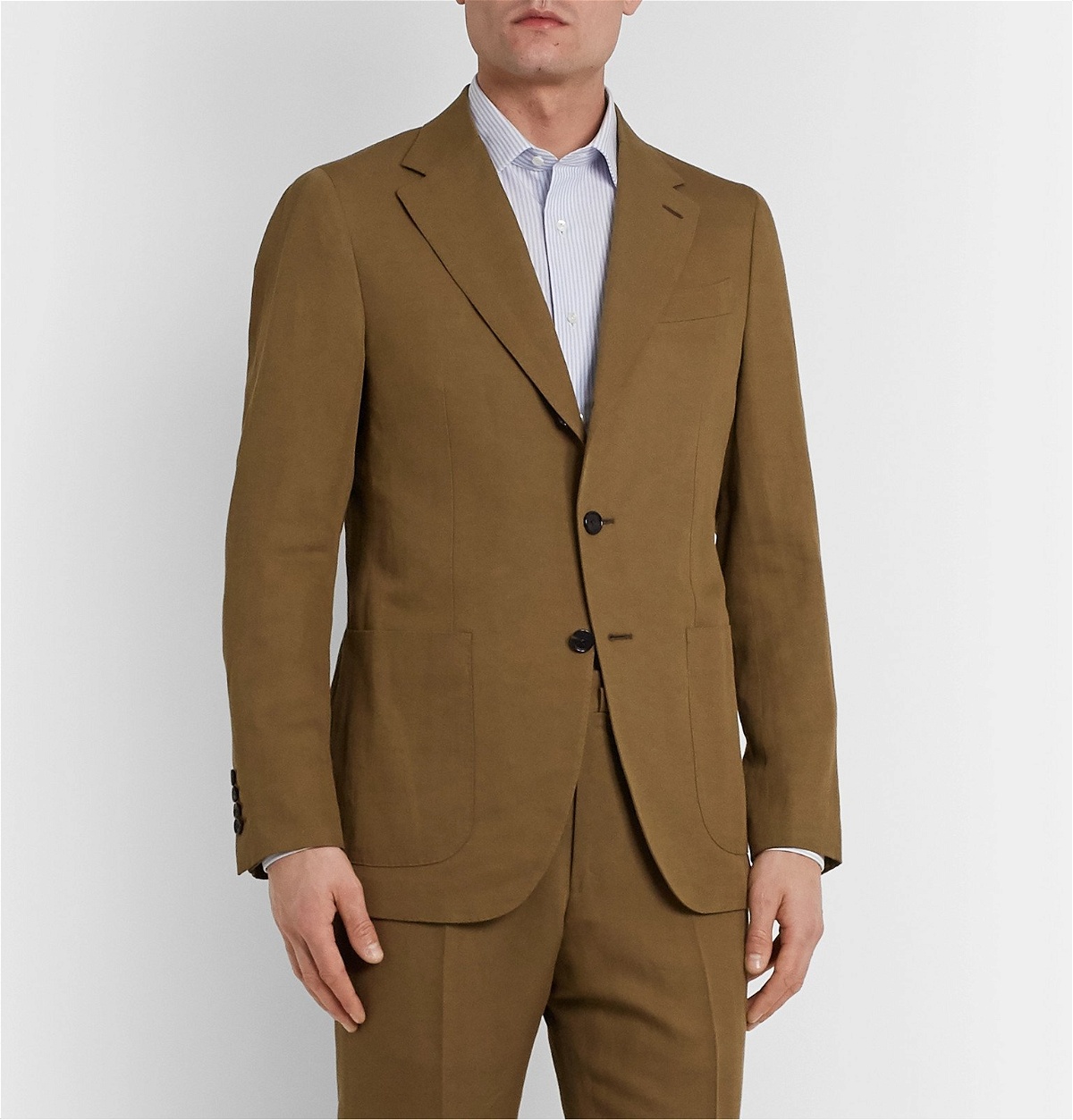 Caruso - Butterfly Slim-Fit Cotton, Linen and Silk-Blend Suit 