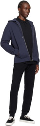 Sunspel Navy Loopback Zip Hoodie