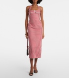 Posse Ebony gingham lace-trimmed cotton-blend midi dress