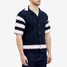 Marni Men's Stripe Short Sleeve Vacation Shirt in Ink