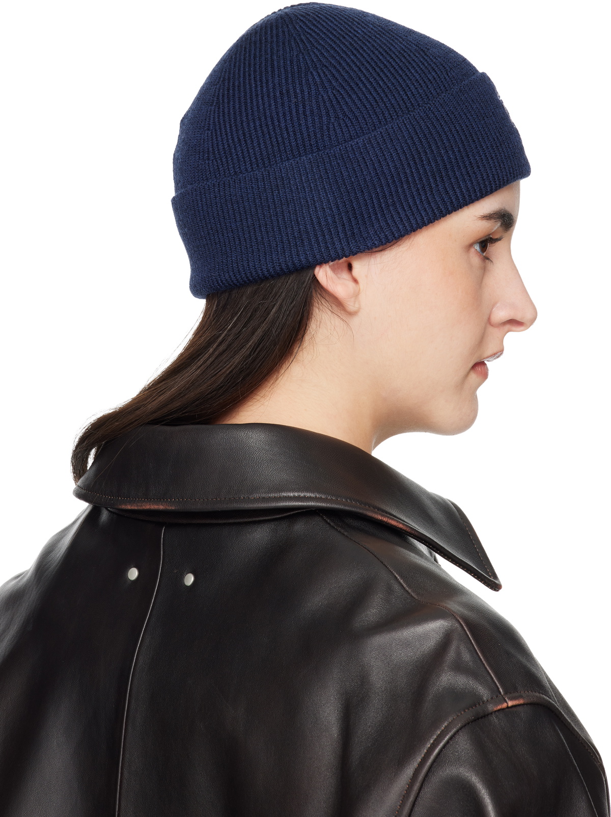 Acne Studios Navy Merino Wool Beanie