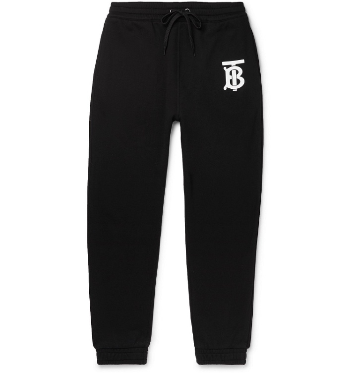 Photo: Burberry - Tapered Logo-Print Loopback Cotton-Jersey Sweatpants - Black