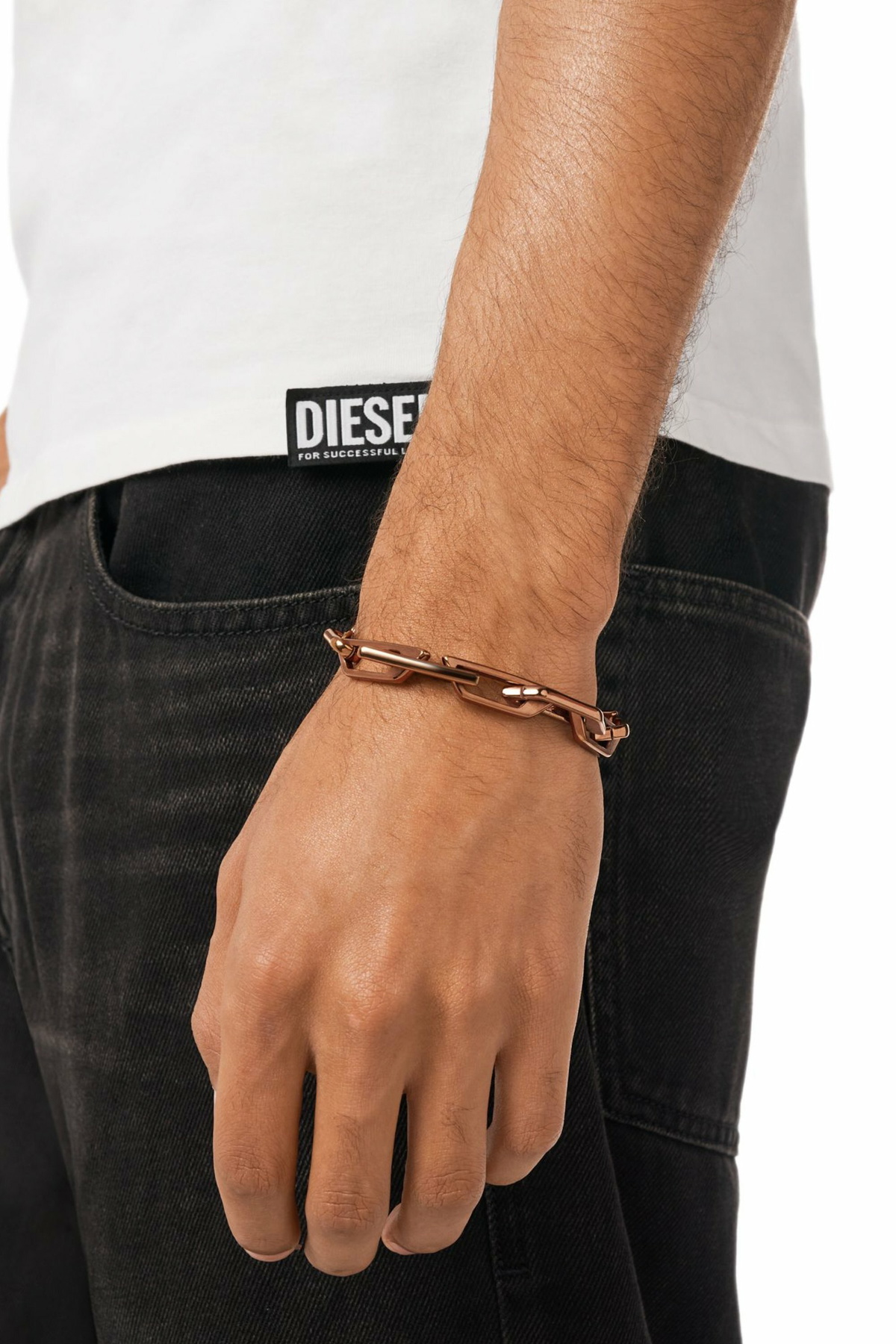 Diesel Stainless steel chain bracelet - Bracelets - Unisex - Brown