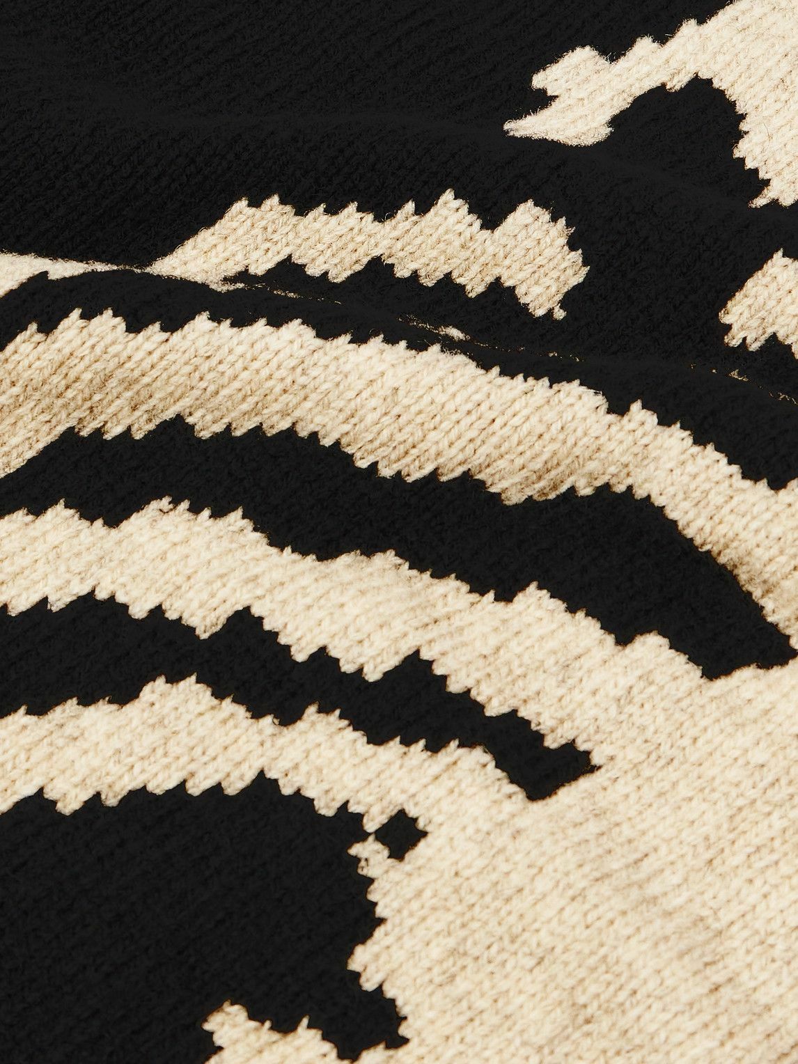 KAPITAL - Oversized Intarsia Wool Sweater - Black