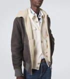 Brunello Cucinelli Cashmere-trimmed shearling blouson jacket