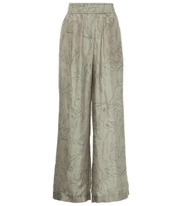 Photo: Brunello Cucinelli Floral silk wide-leg pants