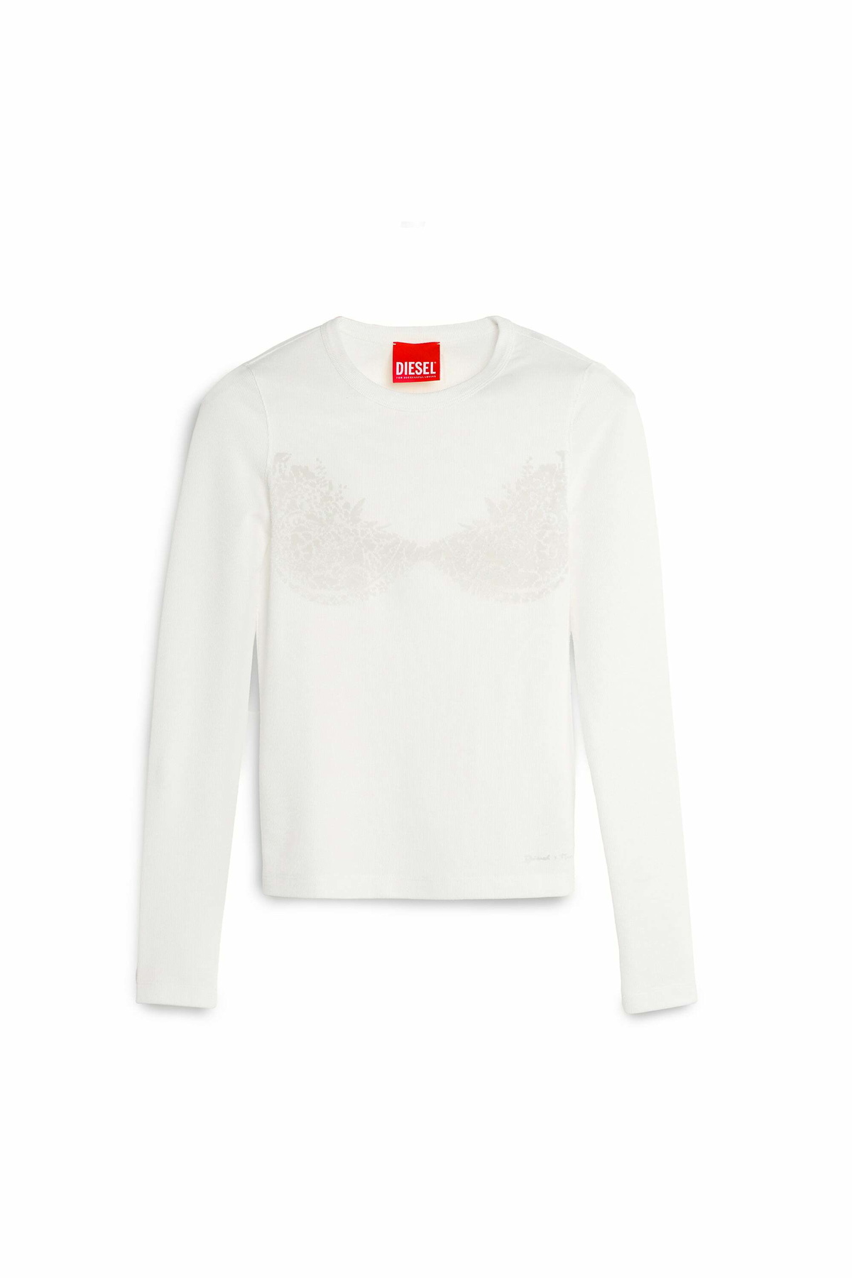 Diesel Top with devoré lace effect - T-Shirts Womens in White