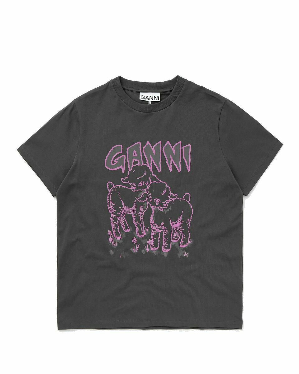 Photo: Ganni Basic Jersey Lambs Relaxed T Shirt Grey - Womens - Shortsleeves