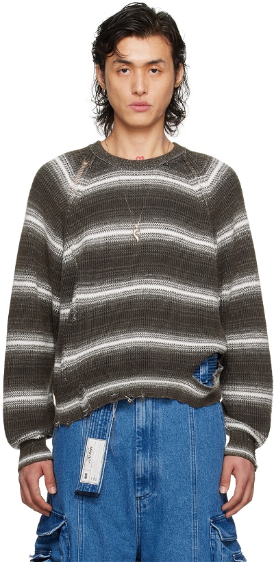 Photo: LU'U DAN Gray Striped Sweater