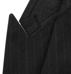 SAINT LAURENT - Black Slim-Fit Double-Breasted Pinstriped Wool-Blend Blazer - Black