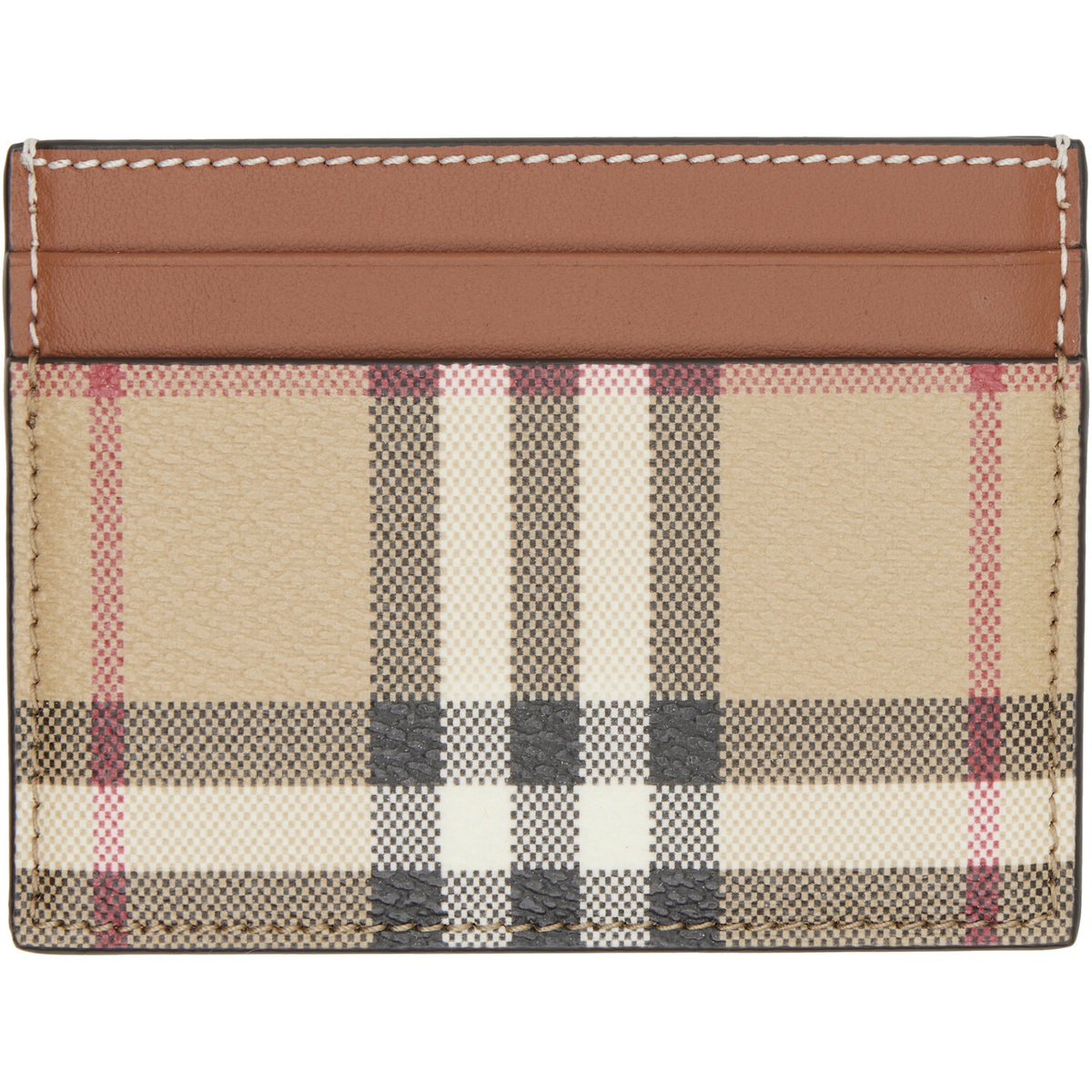 Burberry Beige Check Card Holder