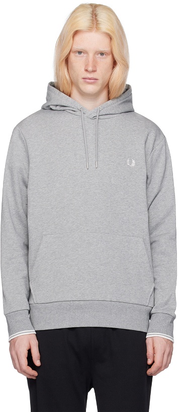 Photo: Fred Perry Gray Tipped Hoodie