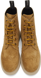 Alexander McQueen Tan Suede Lace-Up Boots