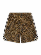 John Elliott - Rivalry Straight-Leg Webbing-Trimmed Leopard-Print Mesh Shorts - Animal print