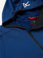 DISTRICT VISION - Johannes Recycled Stretch-Jersey Half-Zip Hoodie - Blue