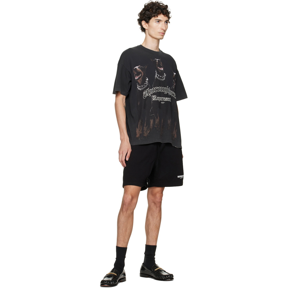 Represent Black Printed 'Owners Club' Shorts