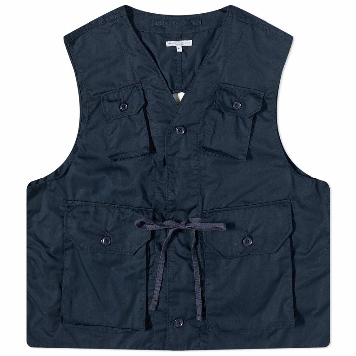 Photo: Engineered Garments Men's C-1 Vest in Dark Navy Feather Twill