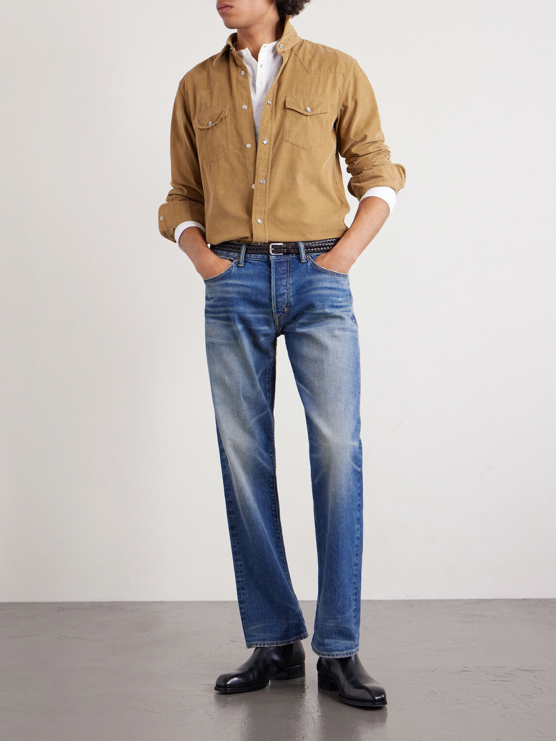TOM FORD - Slim-Fit Cotton-Corduroy Shirt - Brown