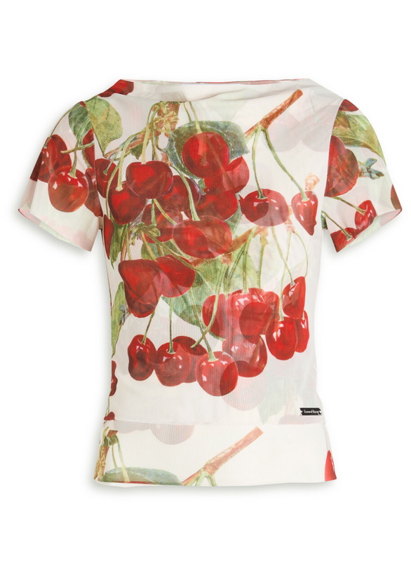 Photo: House OF Sunny The Cherry Printed Stretch-mesh top White