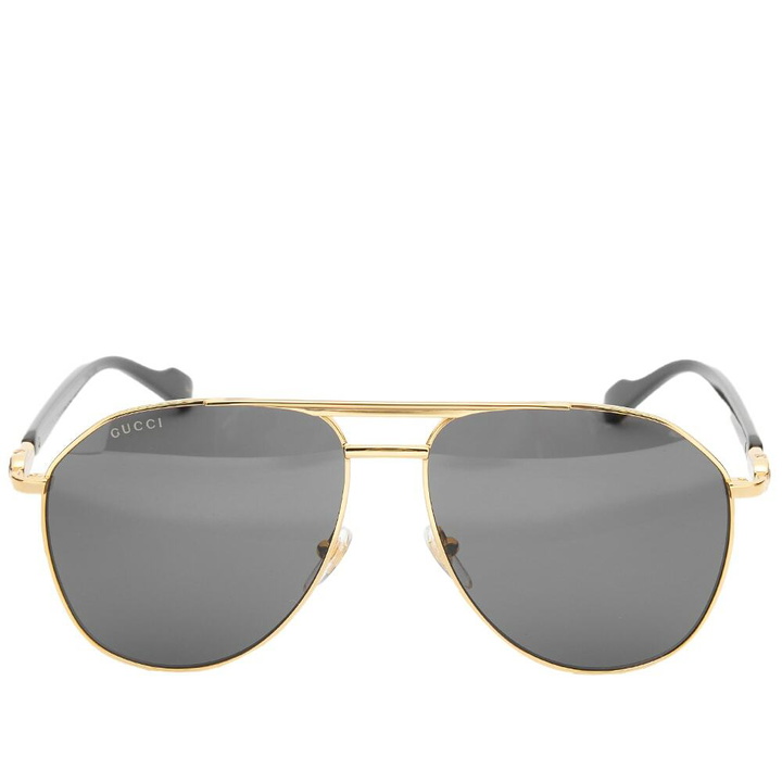 Photo: Gucci Men's Eyewear GG1220S Sunglasses in Gold/Grey