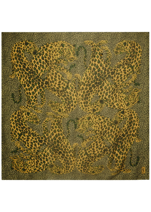 Photo: Saint Laurent Leopard-print Silk Scarf - Multicoloured - One Size