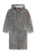 Diesel Hooded coat in bouclé denim - Denim Jackets - Unisex - Black