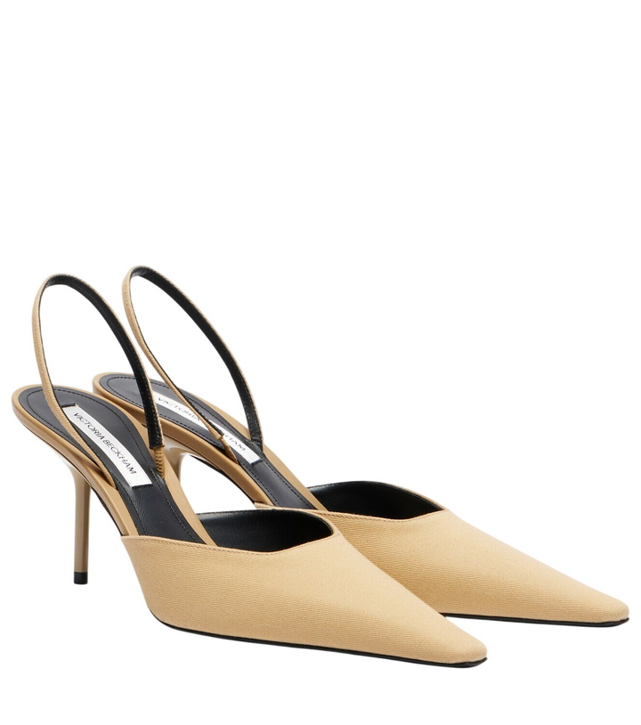 Photo: Victoria Beckham Sloan canvas slingback pumps