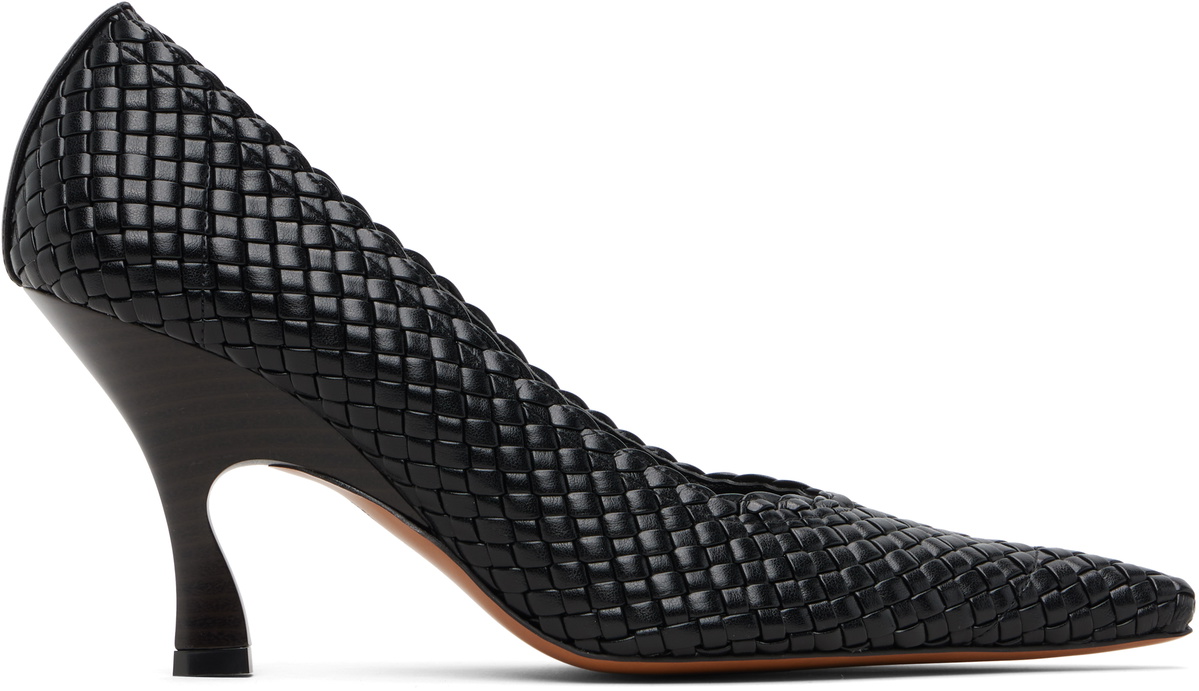 Stella McCartney Black Elsa 90 Woven Heels