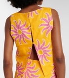Cala de la Cruz Avelino printed linen crop top