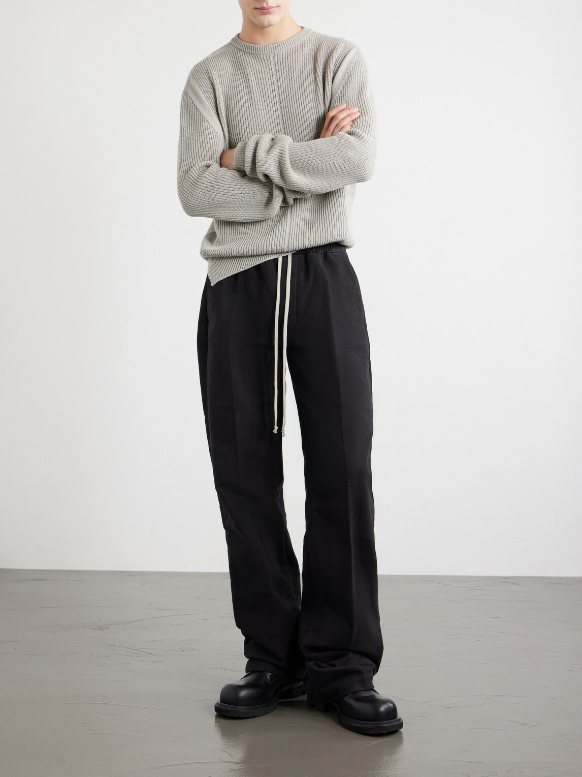 Rick Owens - Fisherman Virgin Wool Sweater - Gray